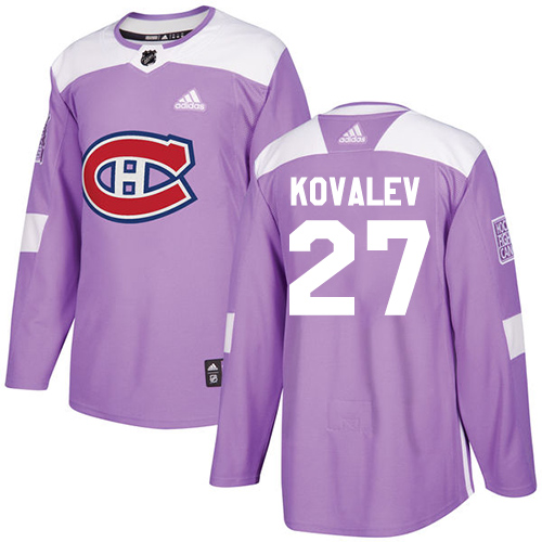 Adidas Canadiens #27 Alexei Kovalev Purple Authentic Fights Cancer Stitched NHL Jersey
